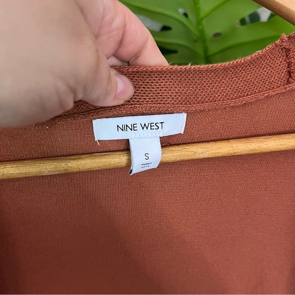 ✨ Nine West Burnt Sienna Pocket Cardigan S | Soft Layering Sweater - Picture 3 of 7